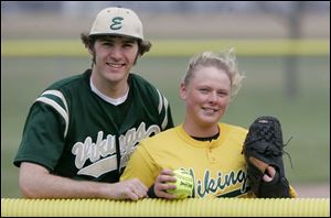 When the coaches at Evergreen are looking for a pitcher, they turn to a Pinkelman. Andrew Pinkelman went 5-3 last season and is the ace of the baseball team. Lexie Pinkelman, went 19-7 last year with an NWOAL-best 0.78 ERA in softball.