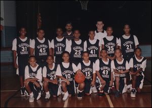 The 1997-98 Glenwood Elementary fifth-sixth grade boys team included third-grader Stephany Johnson
(10), the only girl on the team. Johnson made the
fifth-sixth grade B team as a second grader. She didn t
play on a girls team until sixth grade when she played
for the St. Hyacinth eighth-grade team.