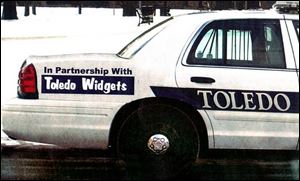 Toledo police have not received any responses yet to the Patrol Vehicle Sponsorship Program.
As illustrated at left, a company
can have an ad placed on a police
cruiser with a donation of $15,000 toward a new police vehicle.
