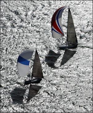 Favorable winds got the centennial Mills Trophy Race off to a fast start yesterday evening. Yachts in the IRC A division were easily able to make the first mark before sundown.