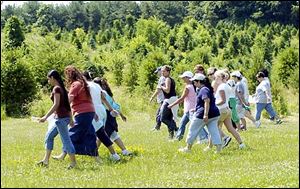 A search party in action to find Jessie Davis