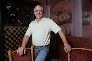 Labib Hajjar in the wine tasting room at his popular Beirut Restaurant.
