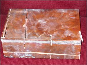 This copper box dating from 1929 was found when renovation workers chiseled a concrete cornerstone.