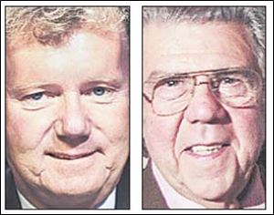 The resignation of John Irish, left, is effective on Monday. Domenic Montalto also is supposed to resign.
