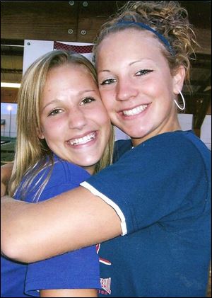 Tara Brooke Giesige, left, 15, and Liza Catherine Clady, 17, died in a July 4 single-car crash on Henry County Road Y in Pleasant Township. The accident occurred
at 1:15 a.m., authorities said.