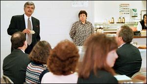 Dr. Hussain speaks to the BCR dinner club at the Islamic Center in 1998.