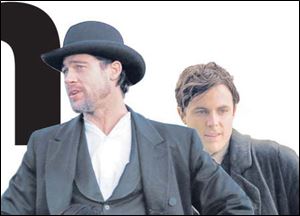 Brad Pitt and Casey Affleck in The Assassination of Jesse James by the Coward Robert Ford. 