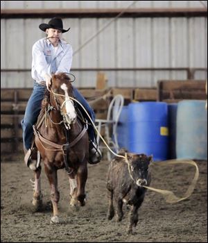 McCartney got involved in calf-roping because of his dad's involvement. He has won close to $30,000 in the past year.

