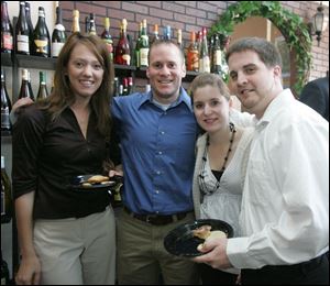 Nicole Cutcher, left, Joe Diehl, Emily Shively, and Brandon Lynch at  Arts Night  at Cricket West.
