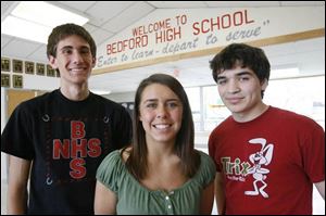 Josh Perry, Hillary Folk, and Shane Mendez, juniors at Bedford High School, won a poetry contest and will present their verse to the Dalai Lama during his visit to Ann Arbor.