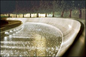 The National Law Enforcement Officers Memorial, near E Street in Washington, honors officers killed in the line of duty.
