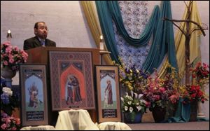 Imam Farooq Abo-Elzahab of the Islamic Center of Greater Toledo also participated in the ceremony to install the icon.
