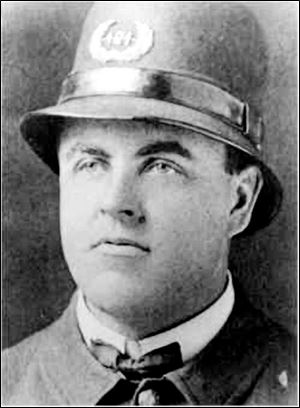 Indianapolis Police Officer Charles J. Russell was shot and killed in an incident that occurred Sept. 30, 1906, in Indianapolis. A
misread police bulletin led to his being listed as a Toledoan.