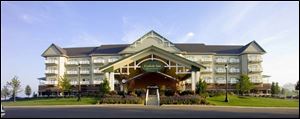 The Carlisle Inn at Sugarcreek, built in 2004, is a large, luxurious departure from traditional lodging in Ohio Amish country.
