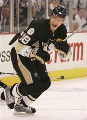 Marian Hossa has scored at least 29 goals in each of the last eight seasons and has 299 in his career, dating to 1998-99.