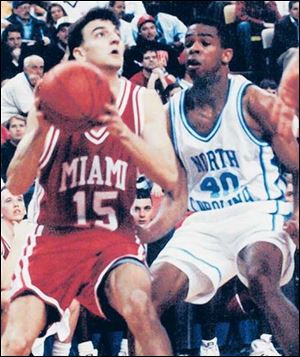 One of Jamie Mercurio s most productive games was in a
68-63 loss to North Carolina in the 1992 NCAA tournament. He made eight 3-pointers and led Miami with 24 points.