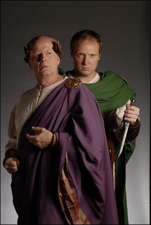 Paul Hopper, left, and Paul Molnar in Julius Caesar.
