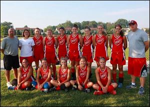 Buckeye Heat was awarded an at-large berth to the 16U ASA Nationals this week in Owensboro, Ky. Team members are, in the front row from left, Stephanie Messenger; Kelly Hensley, Kristen Roznoski, Toni Hernandez, and Alaina Haubert. In the back row, from left, are assistant coach Mike Haas and assistant coach Kara Hensley, Adrienne Dick, Jessie Zappone, Brittany Richberg, Kim Bryson, Katie Dewyre, Ashlyn Michalak, Eryn Simon, and head coach Rob Gwozdz. The Buckeye Heat Toledo team is comprised of players from eight local high schools.