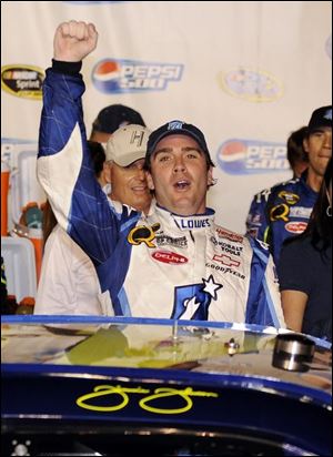 Jimmie Johnson led all but 22 of the 250 laps in Sunday's race in Fontana, Calif., to get his third victory of the season.