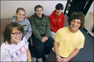 Among the Sylvania students in PEACE are, from left junior Breanna Randolph, junior Meredith Wagner, junior Nathan Watt, sophomore Ryan Darah, and senior David Navarre.