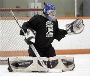 Dan Koralewski, goaltender for the Generals, returns to the AW team after playing a year for Toledo Cherokee.
