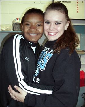 Jasmine Battle, left, and Kelsea Nova became friends after Battle went to Bowsher after her freshman year.