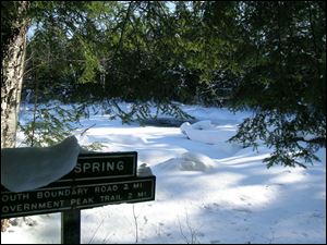 Union Spring still has open-surface water in the deep-freeze of the northern Michigan winter.
<br>
<img src=http://www.toledoblade.com/graphics/icons/photo.gif> <font color=red><b>PHOTO GALLERY</b></font>: <a href=