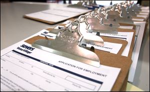 For three days, about 800 people have vied to fill 50 jobs, most of which pay $6.55 an hour. 
