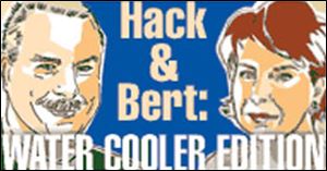 Every Tuesday, Blade columnists Dave Hackenberg and Roberta deBoer meet here for a brief and breezy online discussion on matters large and small.
<BR>
<img src=http://www.toledoblade.com/assets/gif/weblink_icon.gif><b><font color=red> READ HACK & BERT: </b></font><a href=