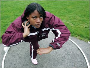 Scott senior Shatora Lewis won the City League shot put and discus titles this season. Last year she won the Division I state shot put crown with a toss of 42 feet, 8 inches.