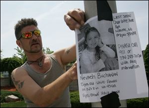 Rich Castura of Monroe is among family, friends, and neighbors searching for Nevaeh Buchanan, who disappeared Sunday evening from the parking lot of her apartment complex.