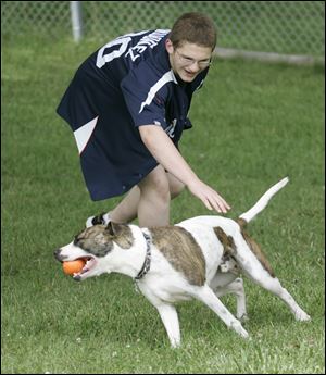 All work and no play makes it boring for both man and beast, so Dustyn and Meatball have some fun.