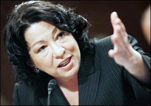 Supreme Court nominee Sonia Sotomayor testifies Wednesday before the Senate Judiciary Committee. 