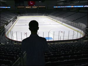 Walleye season ticket holders were treated to guided tours of the 7,500-seat Lucas County Arena in downtown Toledo Saturday.
