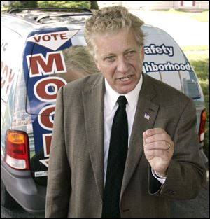 Republican Jim Moody in a West Toledo stop promised to be more aggressive in collecting unpaid income taxes. 'There's absolutely zero doubt in my mind we can't get at least $10 million,' he said.