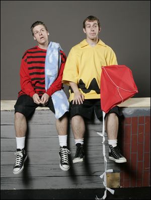 Jimmy Wilson, right, plays Charlie Brown, and Jarrod Alexander is Linus van  Pelt in the BGSU production of 'You're a Good Man, Charlie Brown.'