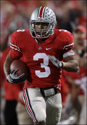 Running back Brandon Saine had his first two-touchdown game for the Buckeyes.