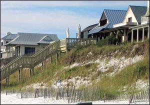 Condos along Rosemary Beach in Florida.