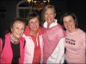 Cancer survivor Diana Gabel, second from left, with her mother, Grace Chapman, left, and daughters Kristin Little and Alyson Schlageter, at Mrs. Gabel's ‘End-to-Chemo' party.