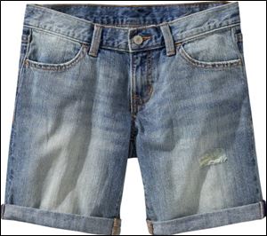Distressed denim boyfriend shorts from Old Navy.
