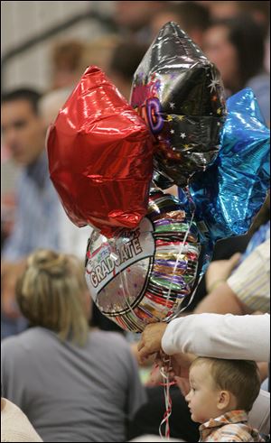 Among those at the ceremony was Lucas Judy, 2, watching his uncle Jake Judy graduate.  