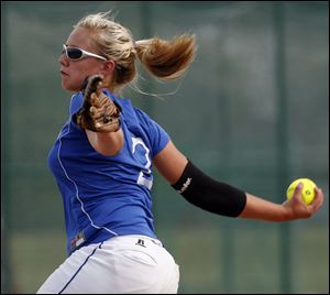 Springfield's Ashlyn Michalak makes a delivery against Anthony Wayne in a Division I regional semifinal. Michalak  will pitch at Owens CC.