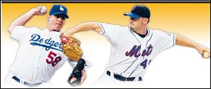 Two Defiance High School graduates are pitching in the majors. Chad Billingsley, right, was drafted by the Dodgers in the first round in 2003 and has a 6-4 record this year. Jon Niese was taken by the Mets in the seventh round in 2005 and is 4-2 this year. 