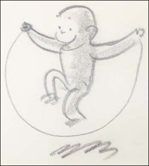 An unpublished 'Curious George' image.