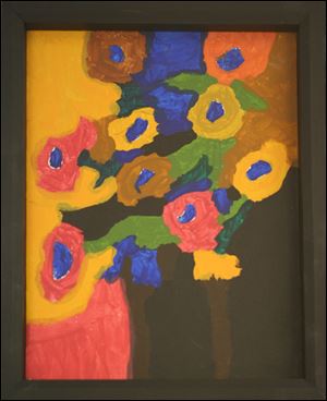 'Poppies on Black' by Steven Henry, is in the Bittersweet Farms show at 20 North Gallery.