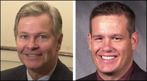 Rex Damschroder, left, hopes to keep the 81st District Republican. Democrats pin their hopes on Seneca County Commissioner Ben Nutter, right.