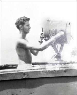 In 1945, Mr. Feldstein was a Navy signalman on the SS John Swett. Several of his friends were killed in the war.