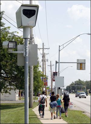 Northwood police are enforcing a 20-mph speed limit at Woodville and Lemoyne roads with a camera programmed to record offending motorists.