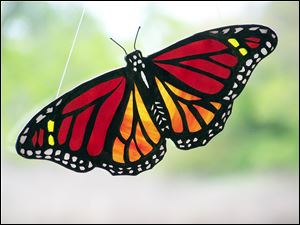 Beth Short's stained-glass 'Monarch' is at the UT Lake Erie Center, 6200 Bayshore Rd., Oregon.