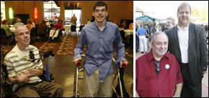 Left, Sean O'Mara and Alan Lake. Right, Dan Wilkins and Tim Harrington.